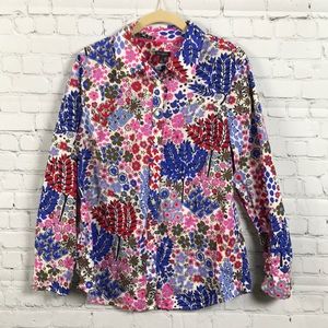 Talbots Happy Forest Print Shirt Size L